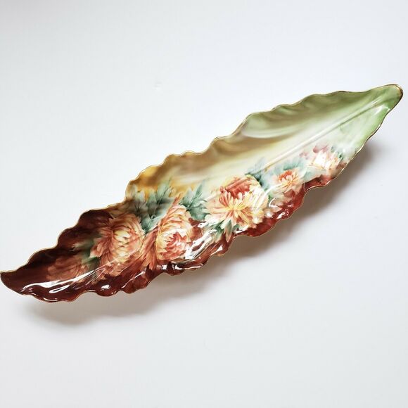 RARE! Antique Haviland Limoges France Oblong Serving Tray Scalloped Edges